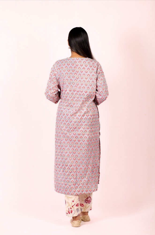 Namika-Hand-Block-printed-cotton-Kurta-Set-with-Kota-Doriya-Dupatta-3pc-4